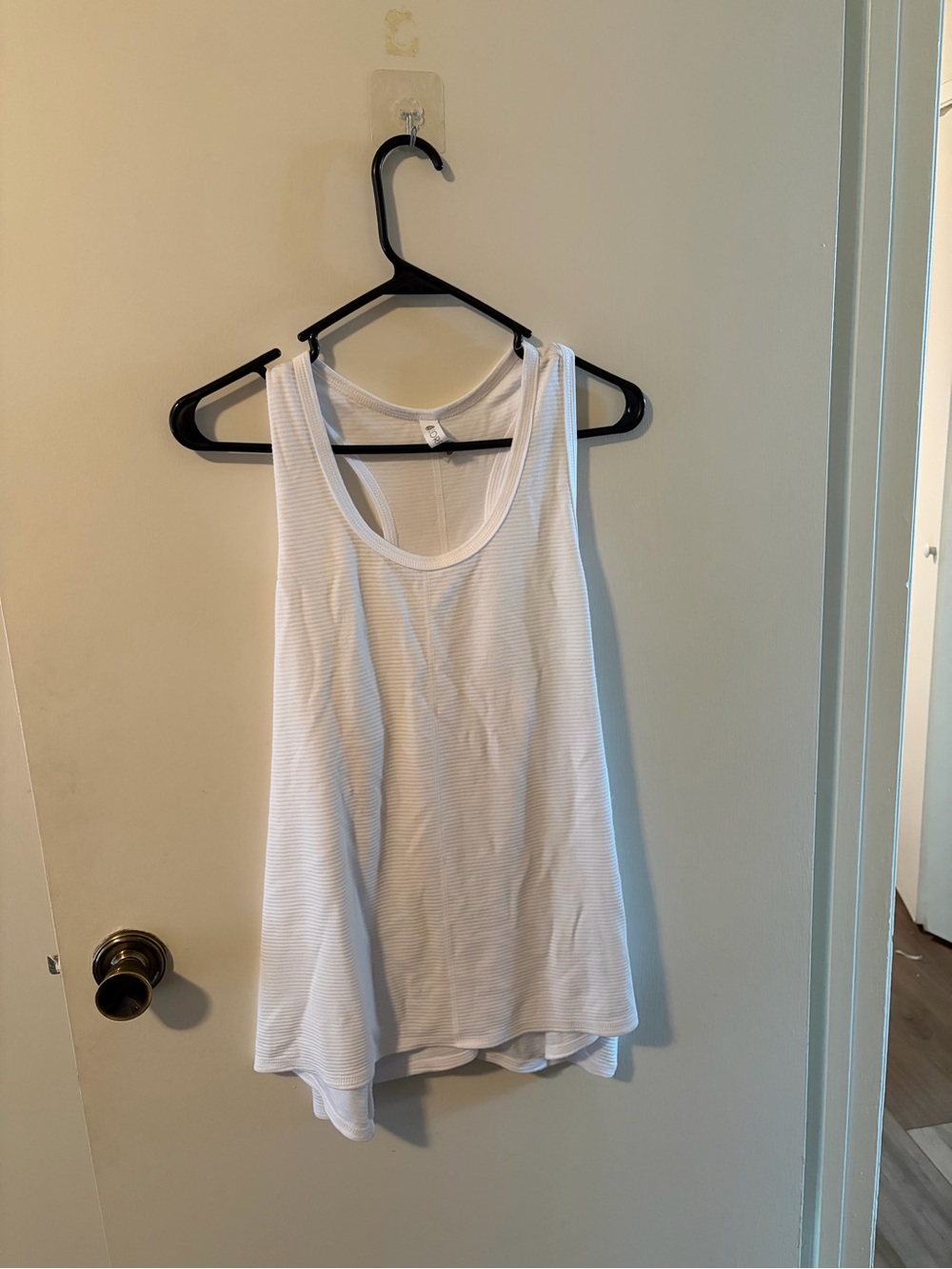 Scorpio Sol White Ribbed Scoop Neck Tank